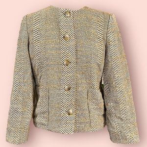 Doncaster Boucle Tweed  Wool Blend Suit Blazer Jacket 2 Career Work Wear